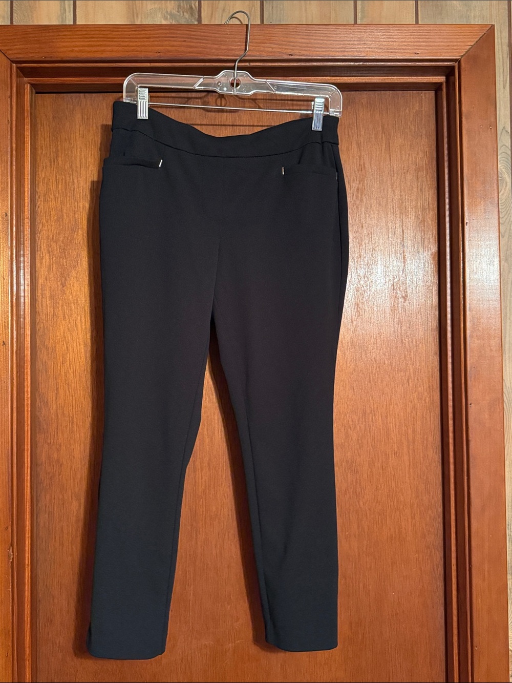 Cato Black Cropped Stretch Tapered Pants